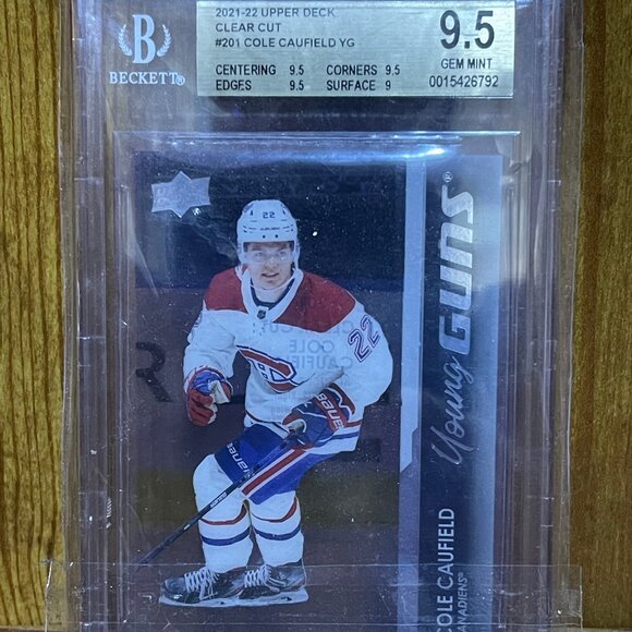 2021-22 beckett graded 9.5 Cole Caufield clear cut young guns card - Picture 1 of 2
